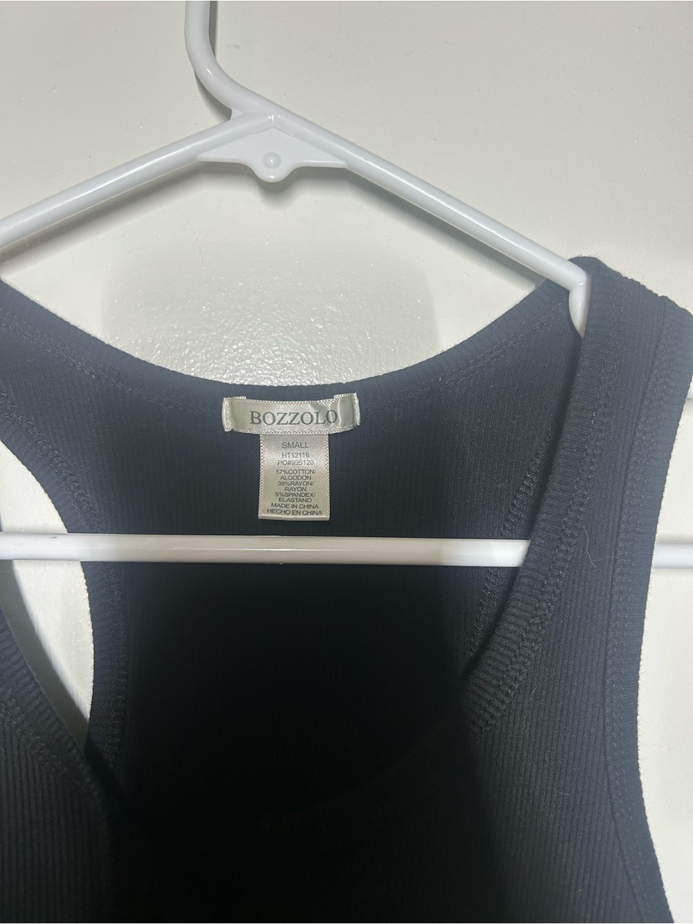 Bozzolo Black Ribbed Racerback Tank - Picture 3 of 3